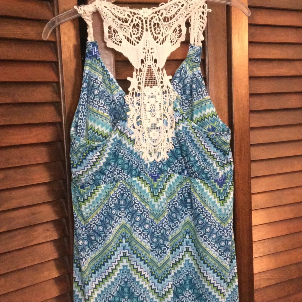 Halter Maxi dress Junior size XL 15-17 built in bra. Slip on for extra comfort.